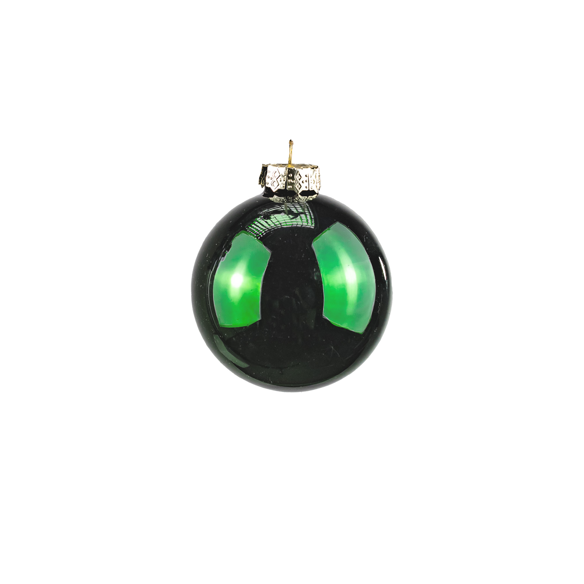 Glass christmas balls, plain , 16pcs, Green